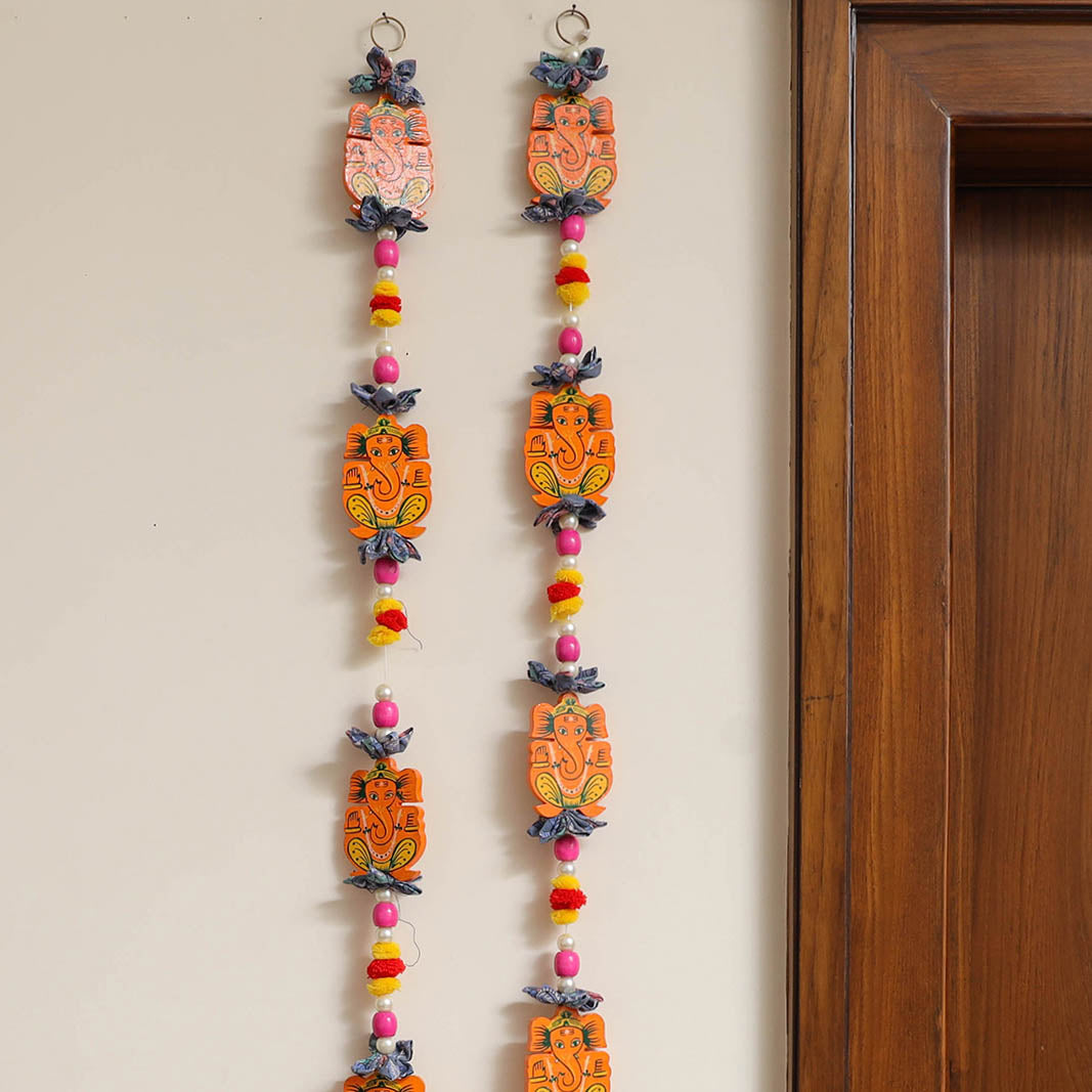 Handmade Diwali Wall Hanging with Bead Work (set of 2)