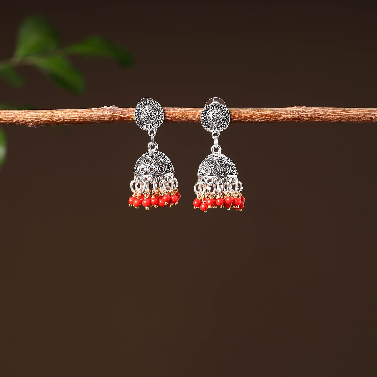 Aadhya Handcrafted GS Beaded Jhumki Earrings