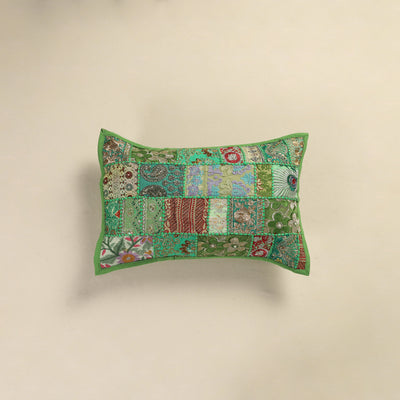 Hand Embroidered Khambadiya Patchwork Pillow Cover 04