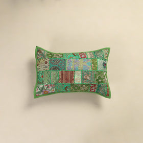 Hand Embroidered Khambadiya Patchwork Pillow Cover 04