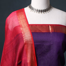 Handloom Maheshwari Silk Unstitched Dress Material: Kurta with Buta Dupatta 21