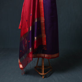 Handloom Maheshwari Silk Unstitched Dress Material: Kurta with Buta Dupatta 21