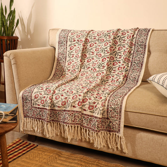 Handloom Jaipur Block Printed Cotton Sofa Throw (86 x 53 in) 12