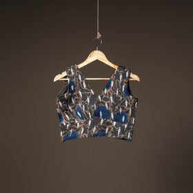 Ajrakh Hand Block Print Modal Silk Sleeveless Readymade Blouse 03