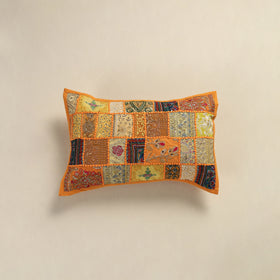 Hand Embroidered Khambadiya Patchwork Pillow Cover 06