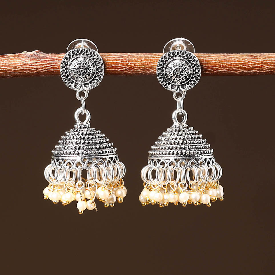 Anayat Handcrafted GS Beaded Jhumki Earrings