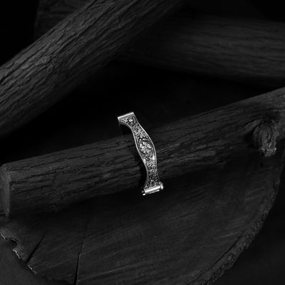 White - saanjh bela flower oxidised bangle - handcrafted