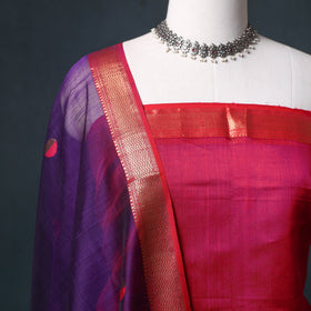 Handloom Maheshwari Silk Unstitched Dress Material: Kurta with Buta Dupatta 22