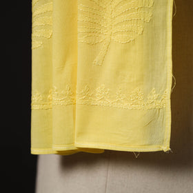 Yellow - hand embroidered lucknow chikankari cotton stole
