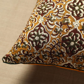 Yellow - cotton printed bagru cushion cover (16 x 16 in) 21