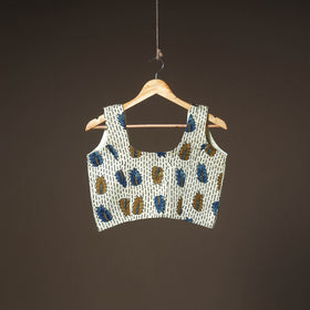Ajrakh Hand Block Print Modal Silk Sleeveless Readymade Blouse 08