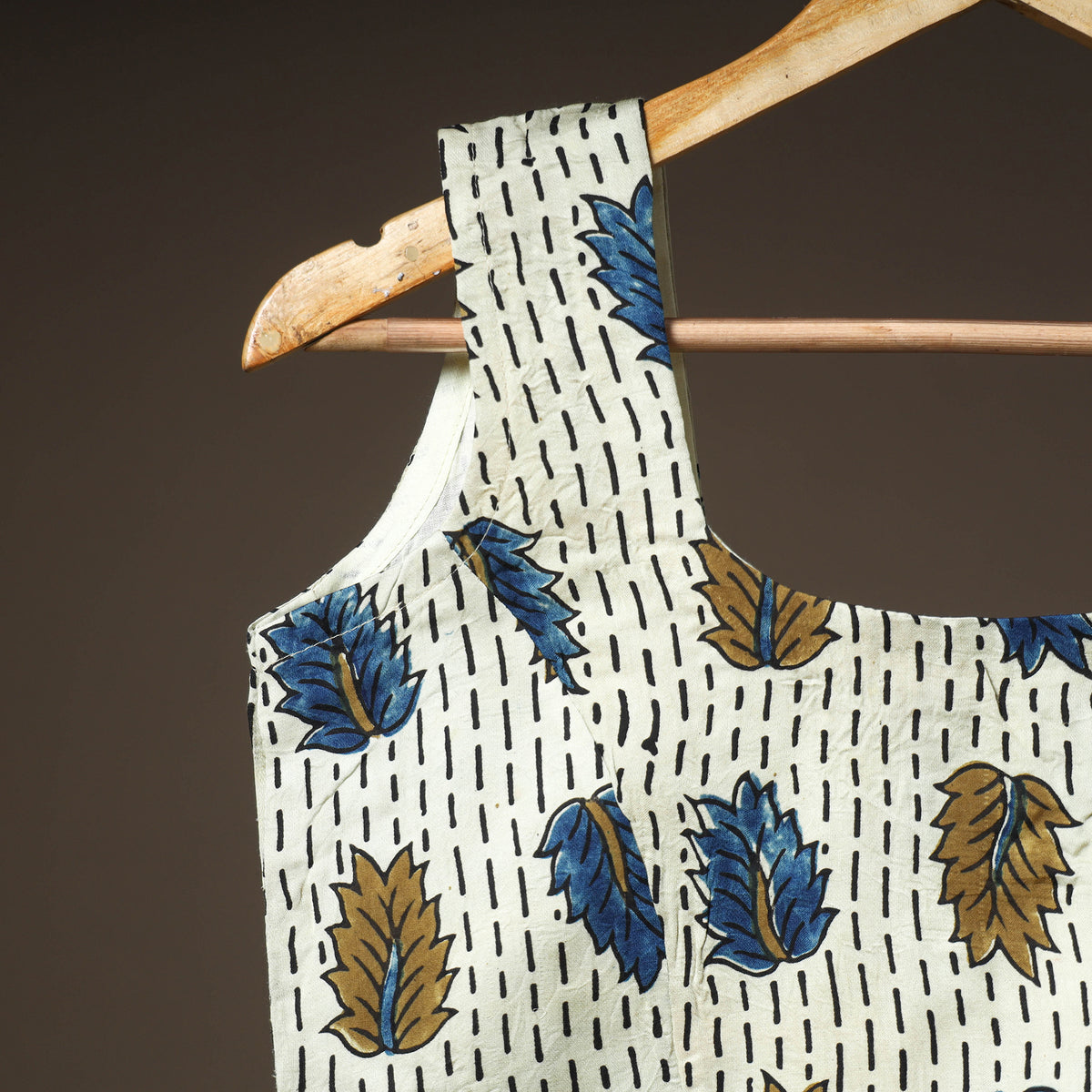 Ajrakh Hand Block Print Modal Silk Sleeveless Readymade Blouse 08