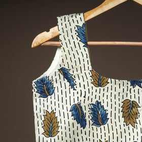 Ajrakh Hand Block Print Modal Silk Sleeveless Readymade Blouse 08