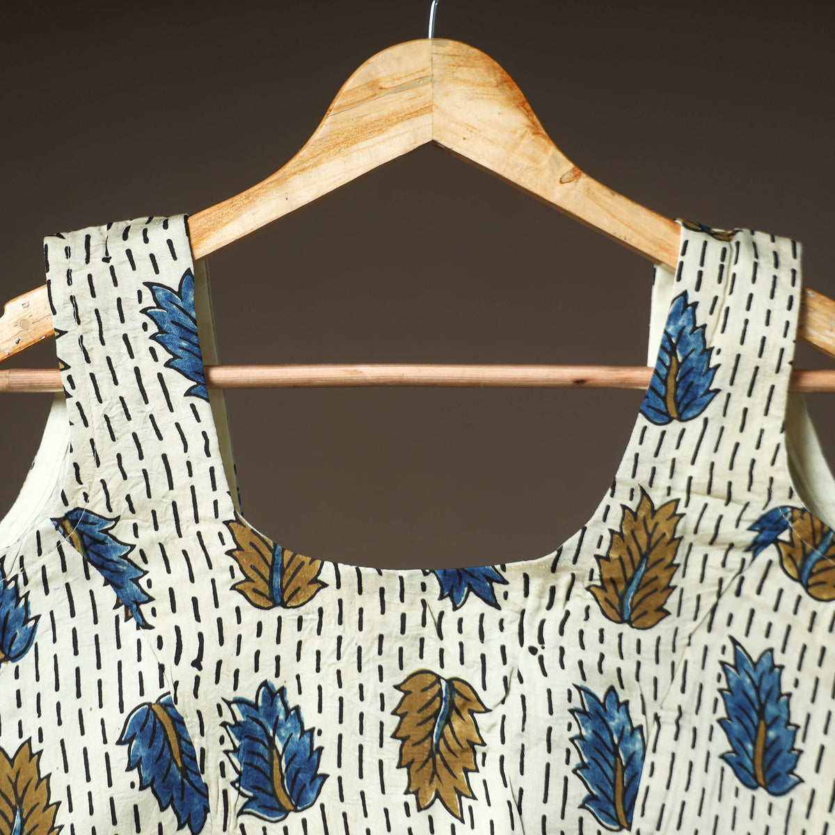 Ajrakh Hand Block Print Modal Silk Sleeveless Readymade Blouse 08