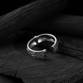 White - saanjh bela floral oxidised bangle - handcrafted