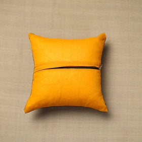 Yellow - cotton printed bagru cushion cover (16 x 16 in) 21