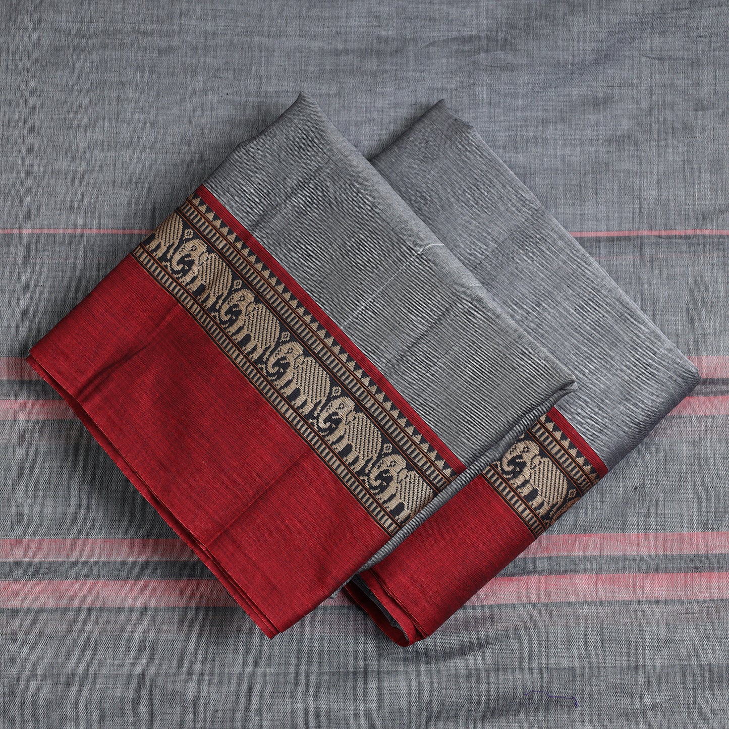 Grey - 3pc Dharwad Cotton Suit Material Set 24