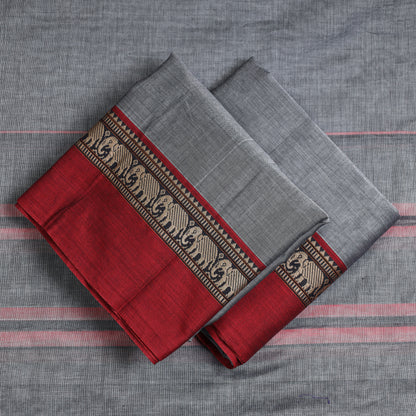 Grey - 3pc Dharwad Cotton Suit Material Set 24