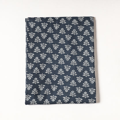 Grey - Sanganeri Block Printed Cotton Precut Fabric (1.4 Meter)