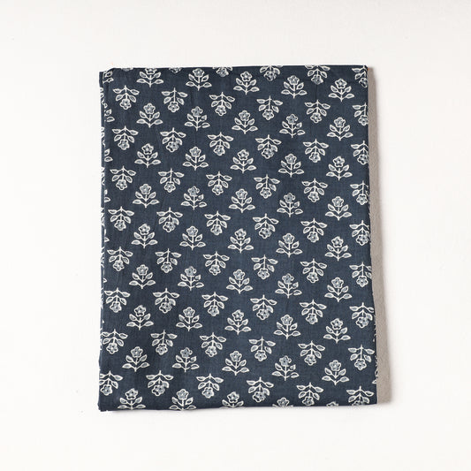 Grey - Sanganeri Block Printed Cotton Precut Fabric (1.4 Meter)