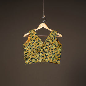 Ajrakh Hand Block Print Modal Silk Sleeveless Readymade Blouse 05