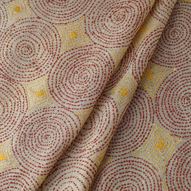  Handwoven Pure Tussar Silk Kantha Work Fabric