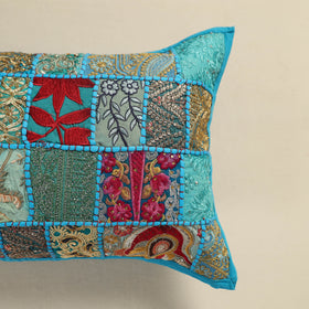 Hand Embroidered Khambadiya Patchwork Pillow Cover 07