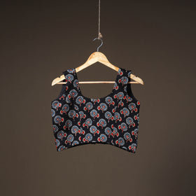 Ajrakh Hand Block Print Modal Silk Sleeveless Readymade Blouse 10