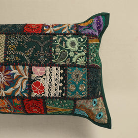 Hand Embroidered Khambadiya Patchwork Pillow Cover 08