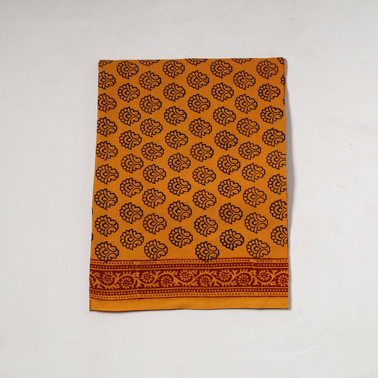 Yellow - Bagh Block Printed Cotton Precut Fabric (1 Meter) 60
