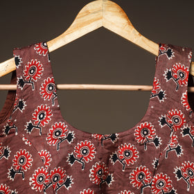 Ajrakh Hand Block Print Modal Silk Sleeveless Readymade Blouse 07