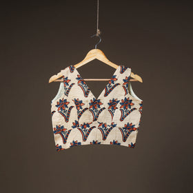 Ajrakh Hand Block Print Modal Silk Sleeveless Readymade Blouse 04