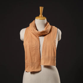 Orange - hand embroidered lucknow chikankari cotton stole