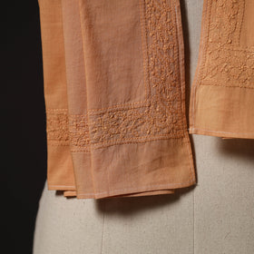 Orange - hand embroidered lucknow chikankari cotton stole