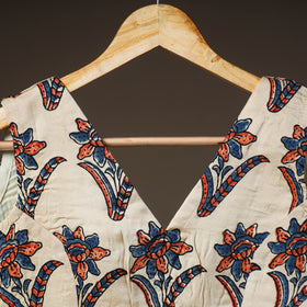Ajrakh Hand Block Print Modal Silk Sleeveless Readymade Blouse 04
