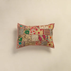 Hand Embroidered Khambadiya Patchwork Pillow Cover 10