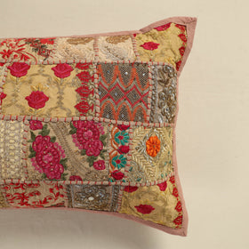 Hand Embroidered Khambadiya Patchwork Pillow Cover 10