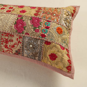Hand Embroidered Khambadiya Patchwork Pillow Cover 10