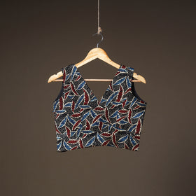 Ajrakh Hand Block Print Modal Silk Sleeveless Readymade Blouse 01