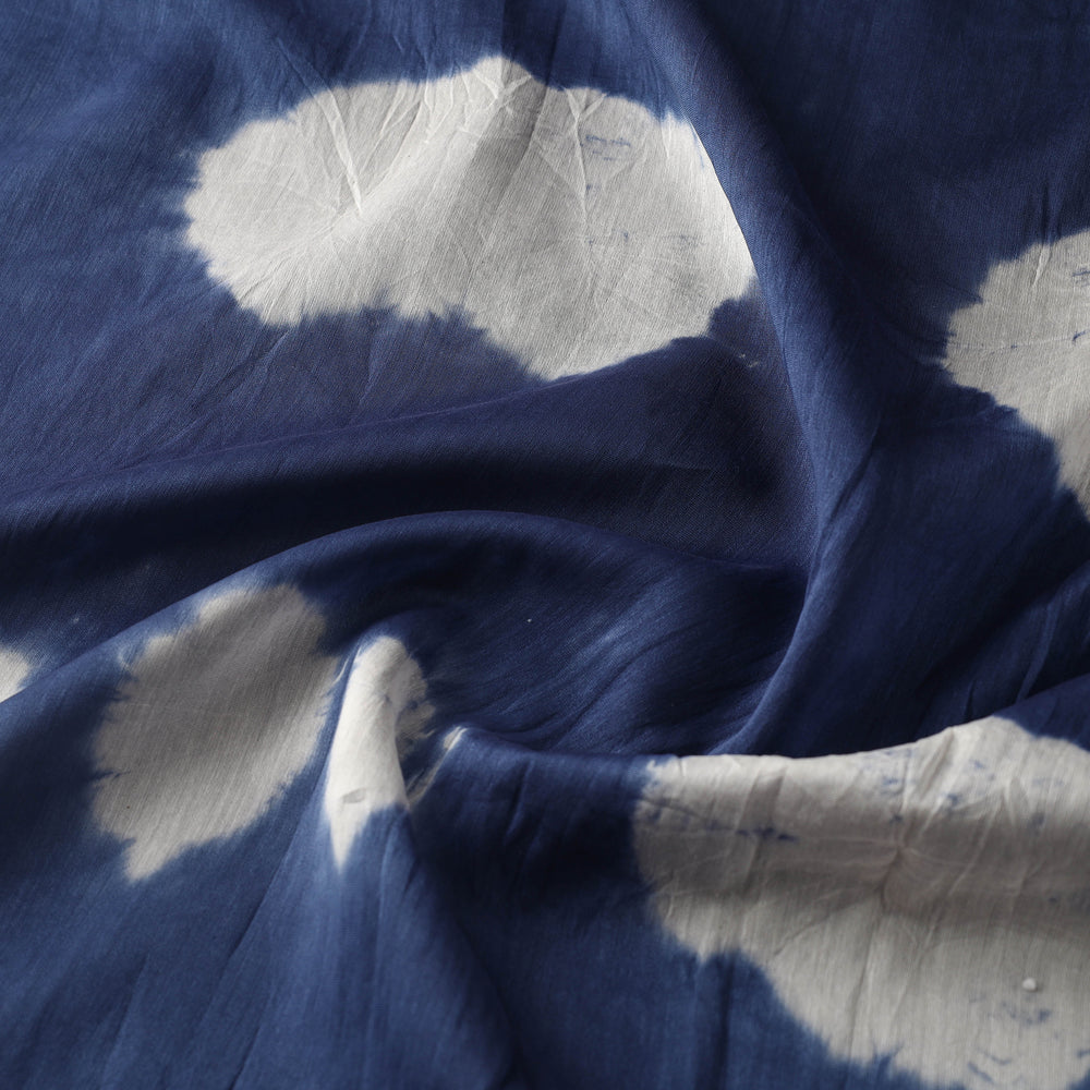 Blue - Chanderi Silk Shibori Tie-Dye Fabric 02