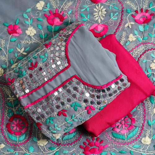 Phulkari Embroidery Dress Material 