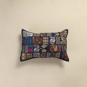 Hand Embroidered Khambadiya Patchwork Pillow Cover 11