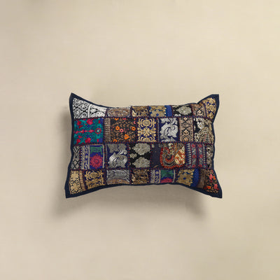 Hand Embroidered Khambadiya Patchwork Pillow Cover 11