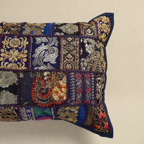 Hand Embroidered Khambadiya Patchwork Pillow Cover 11