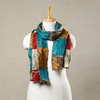 Multicolor - Reversible Patchwork Silk Bengal Kantha Stitch Stole 01