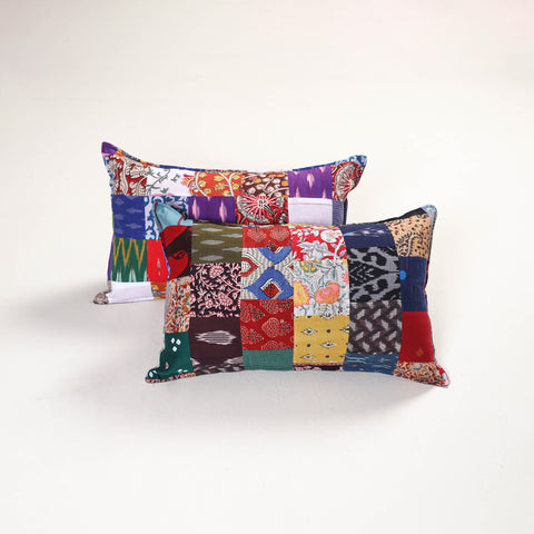 Multicolor - Handcrafted Patchwork Pillow Covers (Set of 2) 06