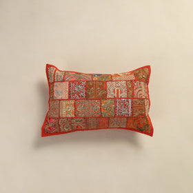 Hand Embroidered Khambadiya Patchwork Pillow Cover 12