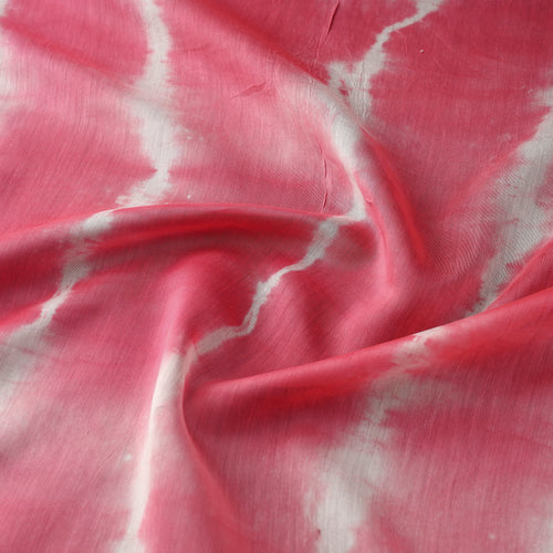 Pink - Chanderi Silk Shibori Tie-Dye Fabric 05