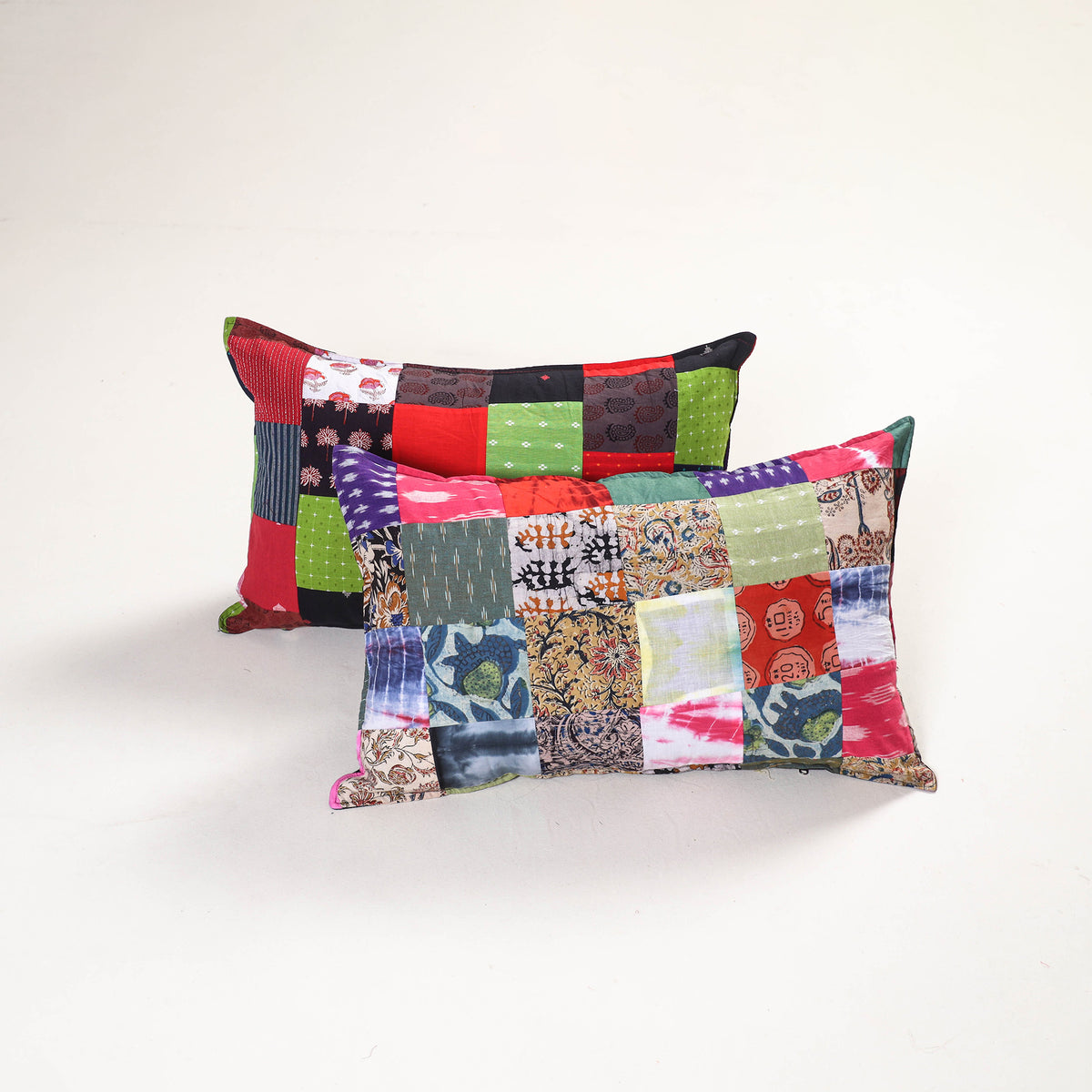 Handcrafted Patchwork Pillow Covers (Set of 2) 07