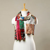 Multicolor - Reversible Patchwork Silk Bengal Kantha Stitch Stole 08